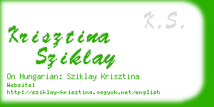 krisztina sziklay business card